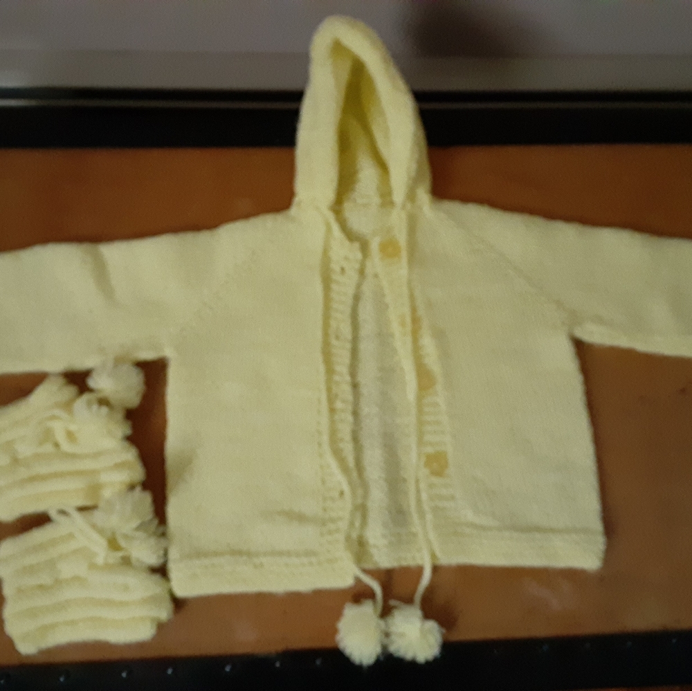 Handmade Baby Sweater and Bootie Set